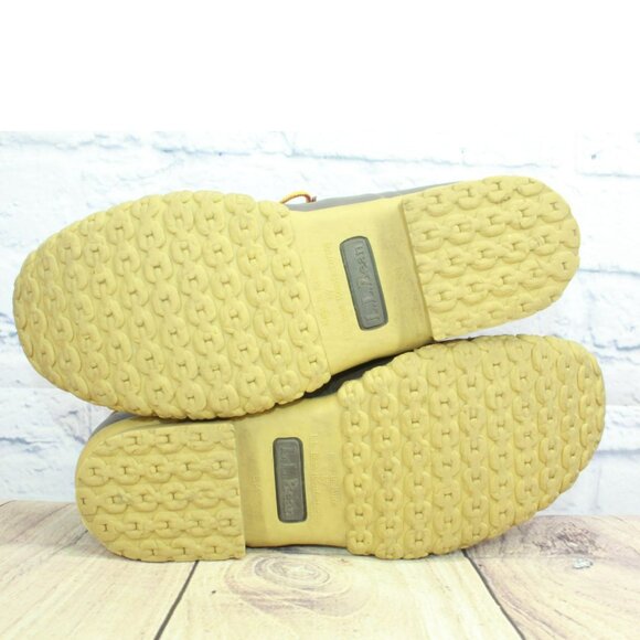 LL Bean Brown Leather Lace Up Round Toe Unlined Ankle Duck Boots Size 9 M - Picture 10 of 10